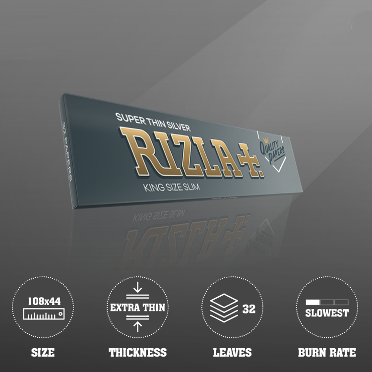 Rizla | Super Thin Silver King Size Box Of 50_0